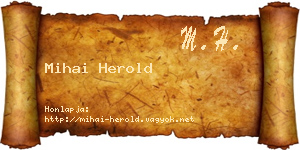 Mihai Herold névjegykártya